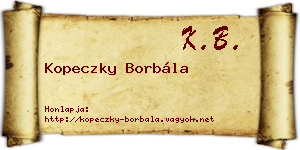 Kopeczky Borbála névjegykártya