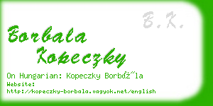 borbala kopeczky business card
